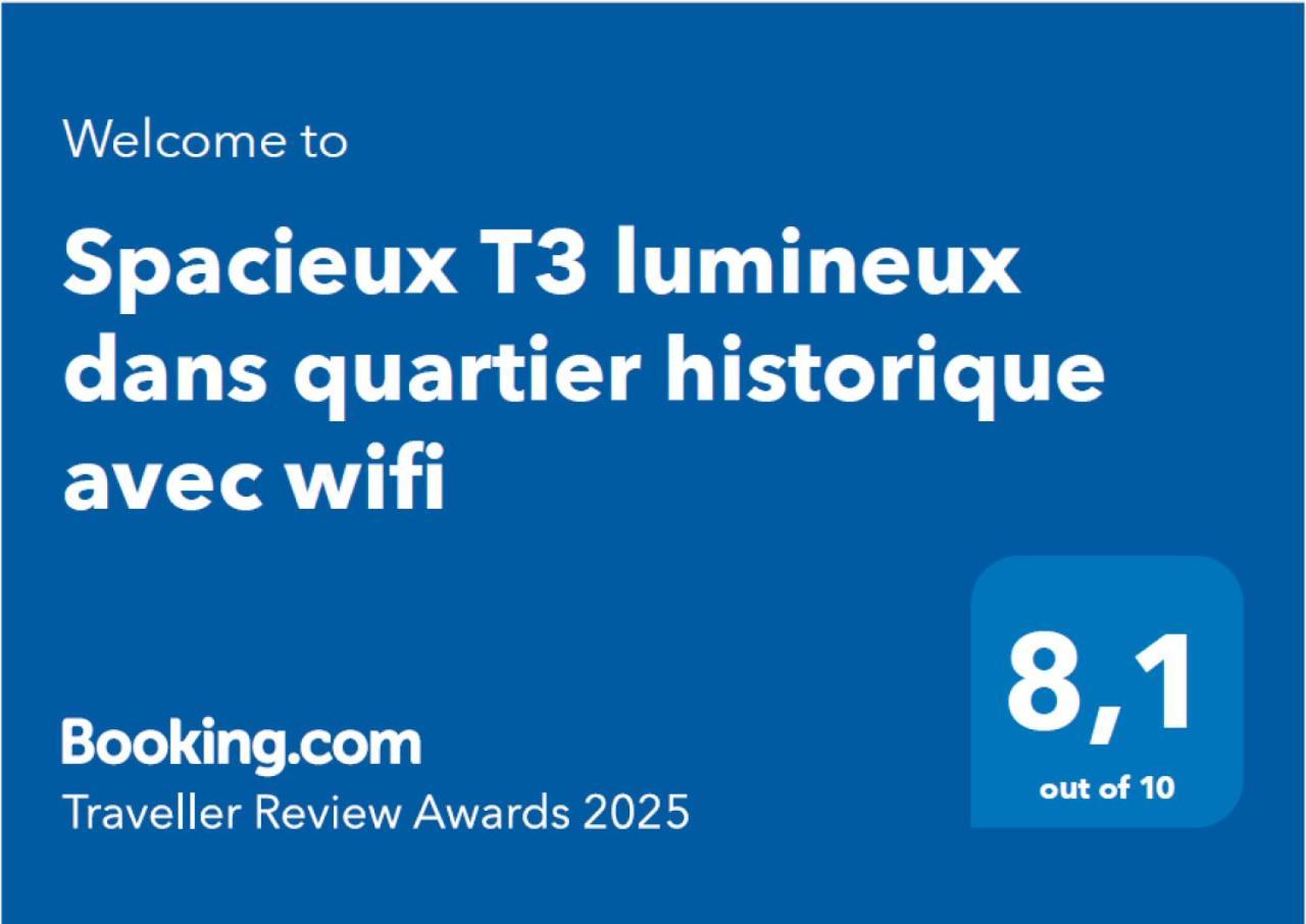 Spacieux T3 Lumineux Dans Quartier Historique Avec Wifi 雷东 外观 照片